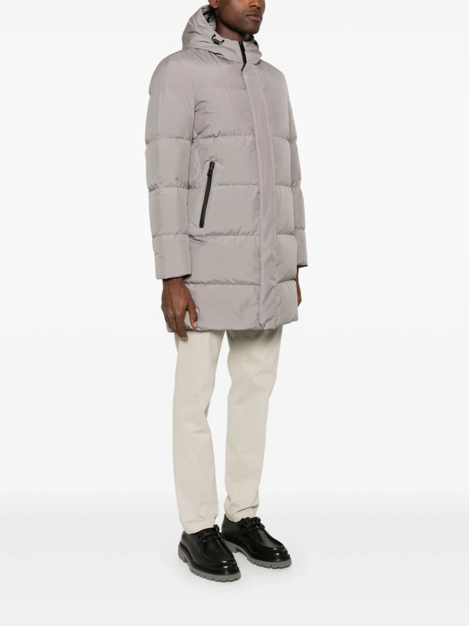 Taupe grey padded coat HERNO Mariodannashop