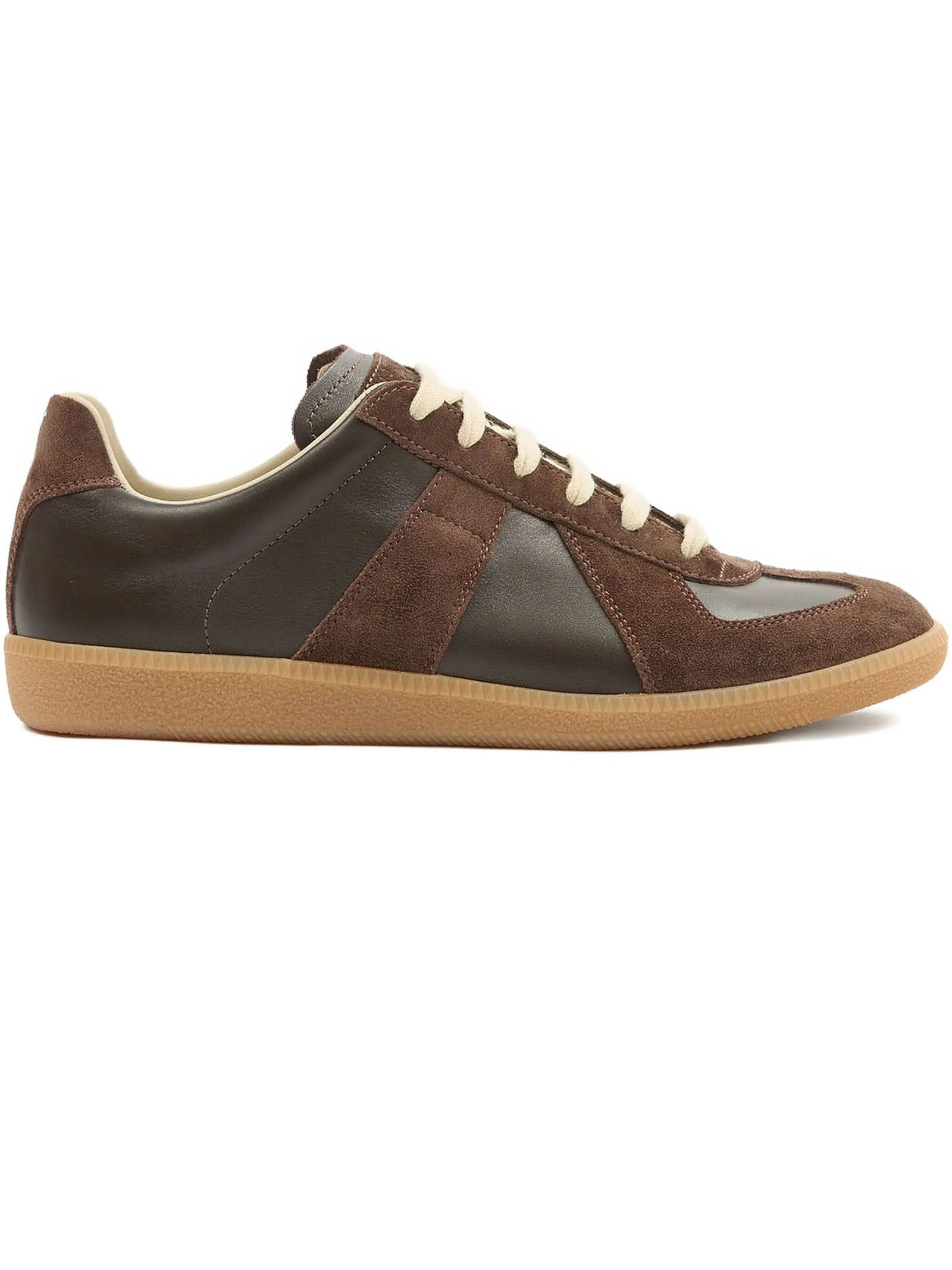Sneakers Replica in pelle nappa e crosta marrone MAISON MARGIELA