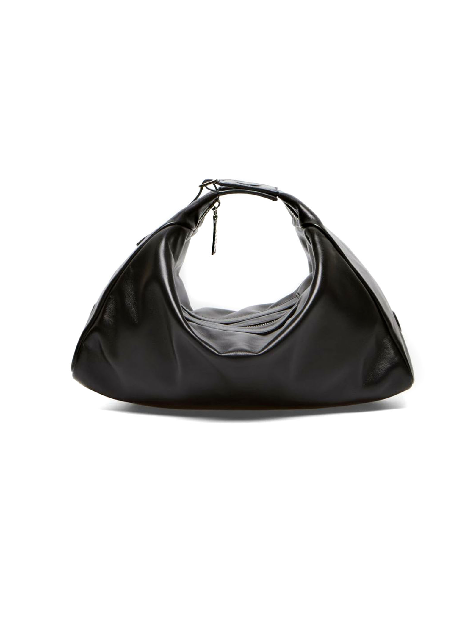 Nappa Borsa In Pelle Nera Morbida Borsa A Spalla Media In Morbida