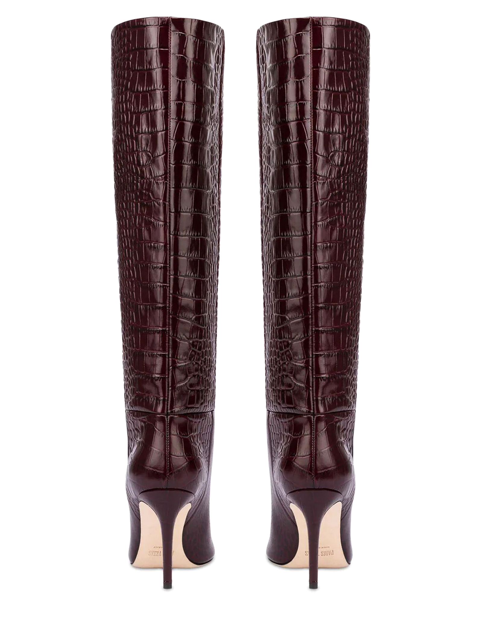 Boots Knee High Stivali Marroni Coccodrillo Stivali In Pelle