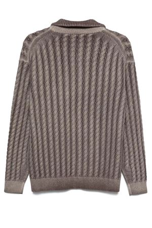 Cardigan in misto lana marrone chiaro BARENA | KNU48480488548