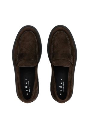 H673 brown suede loafers HOGAN | HXM6730FM90BYES808