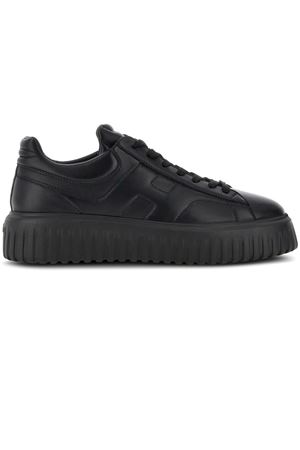 black leather sneakers HOGAN | HXM6450FC60LE99999