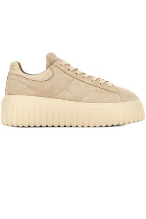 beige leather sneakers HOGAN | HXM6450FC6TPJQC023