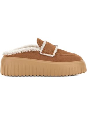 brown leather mules platform h HOGAN | HXW6450FX30BTMS410