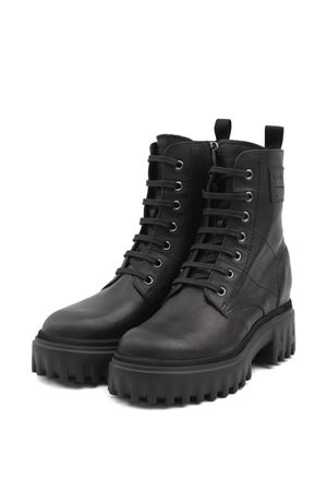 Hogan H700 Black Combat Boots HOGAN | HXW7000FW70ULVB999