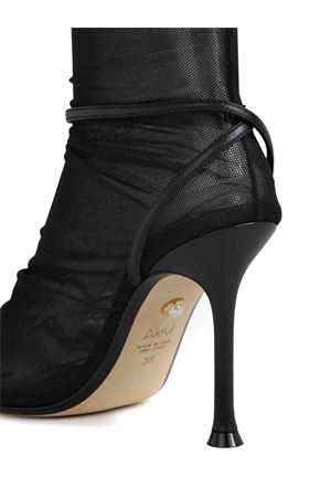 Clarissa semi-transparent fabric stocking boot ALEVI | L25S7001R0116997BLACK