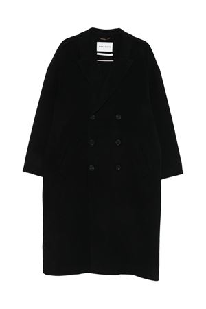 Black wool and cashmere double-breasted coat AMARANTO | B6F0026A99
