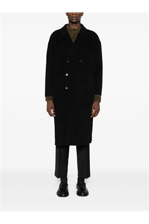 Black wool and cashmere double-breasted coat AMARANTO | B6F0026A99