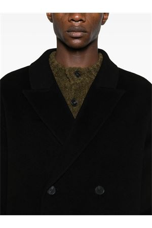 Black wool and cashmere double-breasted coat AMARANTO | B6F0026A99