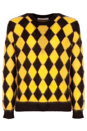 Maglia in misto mohair e lana gialla e nera AMARANTO | B9F0053FV448