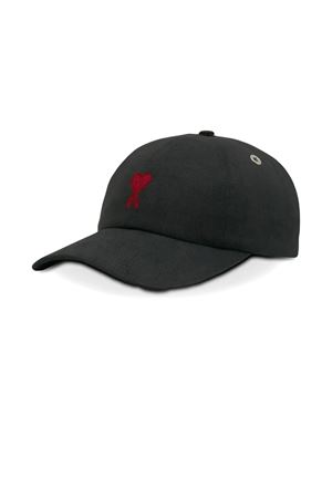 Cappello Ami de Coeur in cotone nero AMI | BFUCP006AW0041001