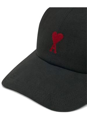 Cappello Ami de Coeur in cotone nero AMI | BFUCP006AW0041001
