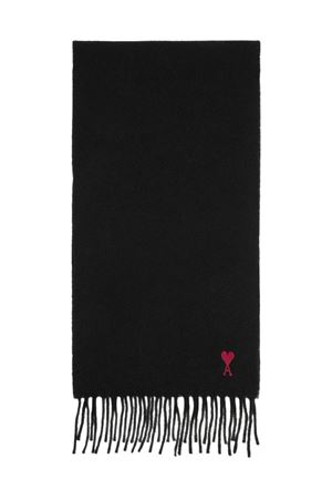Classic black wool scarf AMI | BFUSF405334001