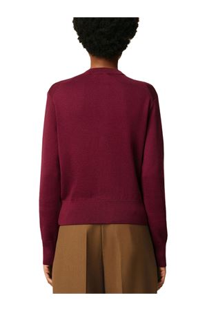 Cardigan in maglia di lana merino bordeaux AMI | FKC361001696