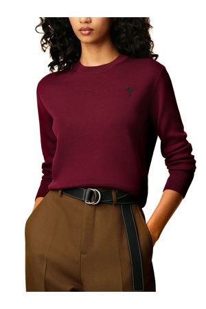 Maglione in maglia di lana merino bordeaux AMI | FKS826001696