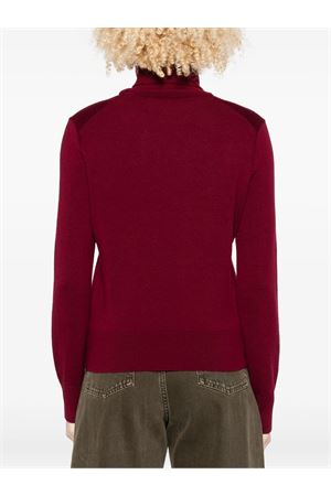 Maglione a collo alto in lana merino bordeaux AMI | FKS827001696
