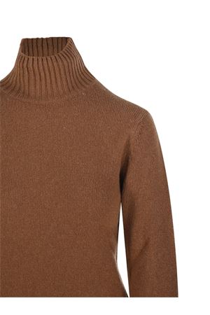 Maglione a collo alto in cashmere e lana marrone AMI | FKS833005216