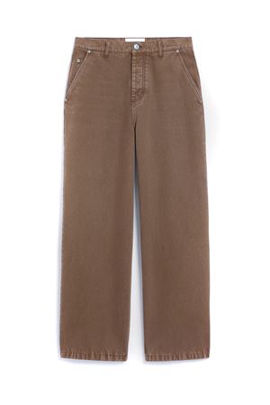 Jeans taglio ampio in twill di cotone marrone AMI | FTR450DE0112216