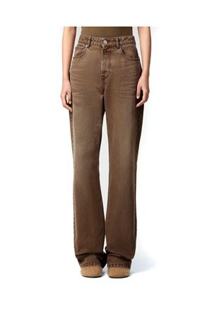 Jeans taglio ampio in twill di cotone marrone AMI | FTR450DE0112216