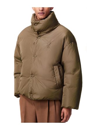 Bronze Down jacket in technical taffetas AMI | HJK818PL0039298