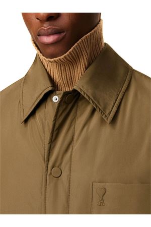 Giacca-camicia imbottita in taffetà tecnico verde AMI | HJK829PL0039298