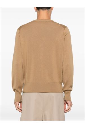 Cardigan in maglia in lana color cammello AMI | HKC361001288