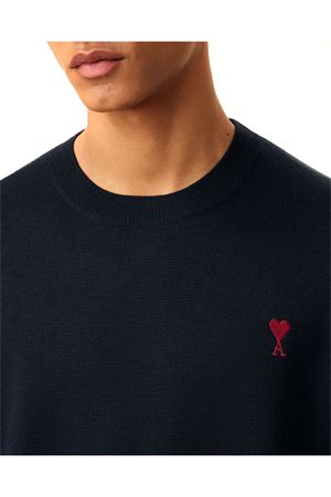 Blue merino wool knit sweater AMI | HKS826001414