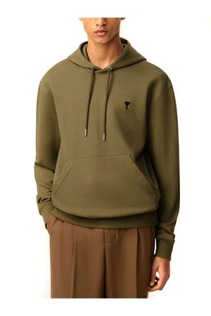 Felpa in pile di cotone verde AMI | HSW764730298