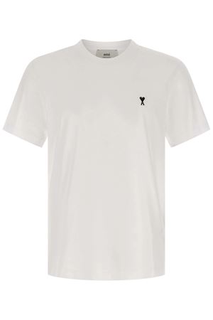 T-shirt in jersey di cotone bianco AMI | HTS346724100