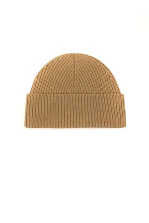 Beanie in camel felted merino wool knit AMI | UBO006018288