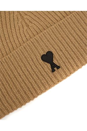 Beanie in camel felted merino wool knit AMI | UBO006018288