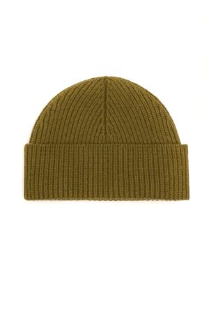 Beanie in green felted merino wool knit AMI | UBO0060182988