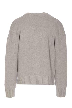 Cardigan in maglia di alpaca grigia AMI | UKC365KN0135058