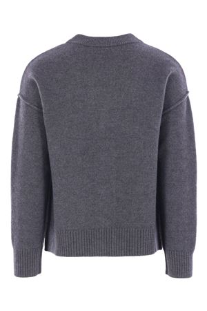 Cardigan in maglia di lana merino infeltrita grigio AMI | UKC367018084