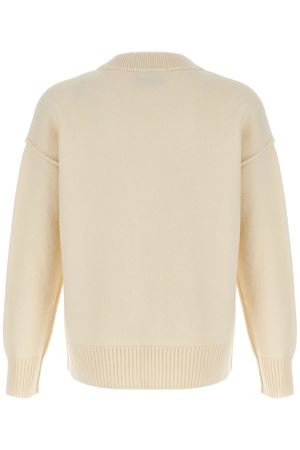 Cardigan in maglia di lana merino infeltrita ecru AMI | UKC367018151