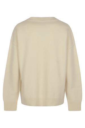 Cardigan in maglia di lana merino infeltrita ecru AMI | UKC367018154