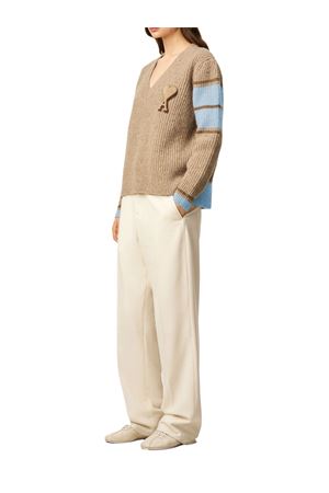 Sweater in college wool ribbed knit AMI | UKS823KN0111280