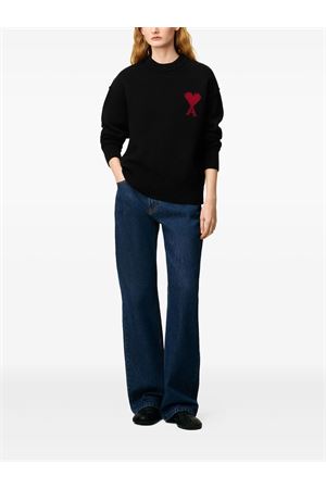 Black wool sweater AMI | UKS838018009