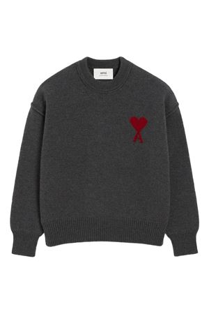 Maglione in lana grigio AMI | UKS838018084