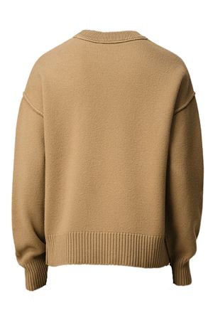 Sweater in felted merino wool knit AMI | UKS838018288