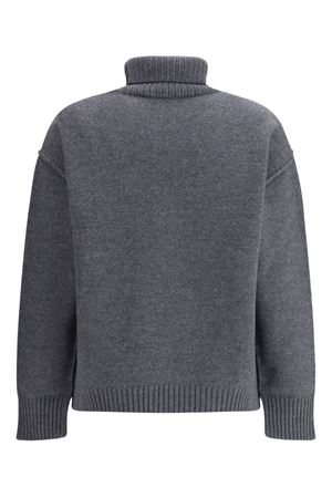 Maglione a collo alto in lana vergine grigio AMI | UKS8390180504