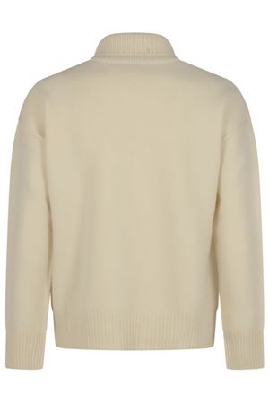 Maglione a collo alto in lana vergine ecru AMI | UKS839018151