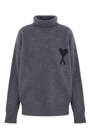Maglione in lana grigio AMI | UKS839018W0504