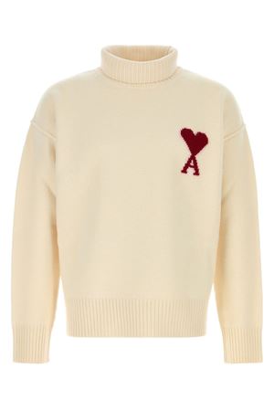 Maglione in pura lana vergine panna AMI | UKS839018W154