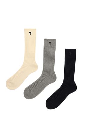 Confezione da tre paia di calzini in misto cotone AMI | USC611AK0007971