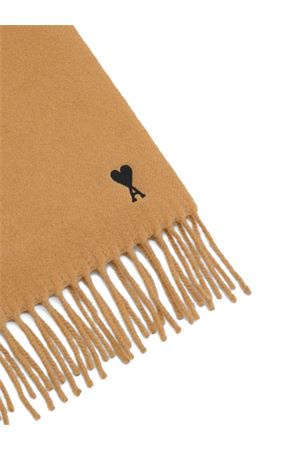 Beige wool scarf with fringes AMI | USF677334280