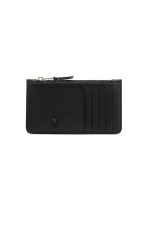 Zipped card holder in smooth leather AMI | USL703AL0138001
