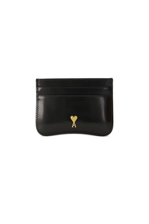 Paris card case in black glazed leather AMI | USL706AL0139001