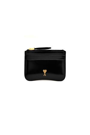 Portacarte Paris in pelle smaltata nera AMI | USL707AL0139001